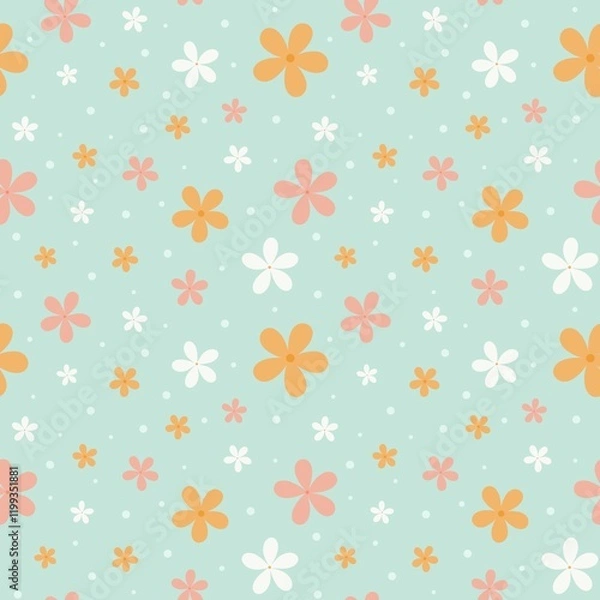 Fototapeta seamless background with flowers