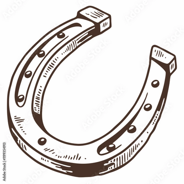 Obraz golden horseshoe isolated on white background