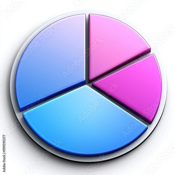 Fototapeta Colorful 3D Pie Chart Graphic Data Visualization Business Statistics Infographic Element