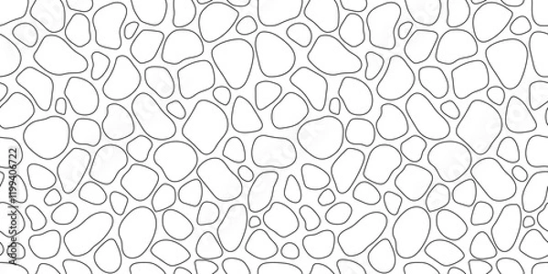 Fototapeta Cobblestone line seamless pattern, road. Vector abstract repeat background