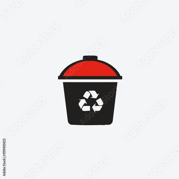 Fototapeta Recycling Bin Icon Illustration Design. Vector Image