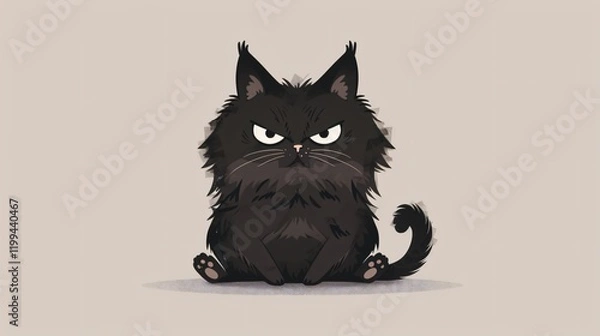 Fototapeta Disgruntled Cat Sitting Up Showing Middle Finger Gesture