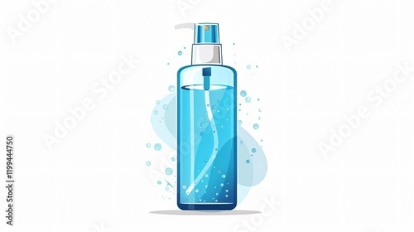 Obraz Cartoon Bottle of Air Freshener on White Background for Fresh Scent Concept