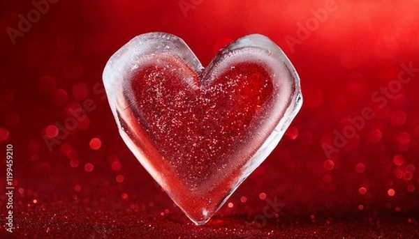 Fototapeta 氷のハート（赤）