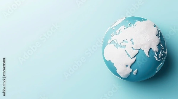 Obraz Stunning 3D Rendered Holographic Globe on Soft Pastel Background Ideal for Modern Office Access and Creative Visuals