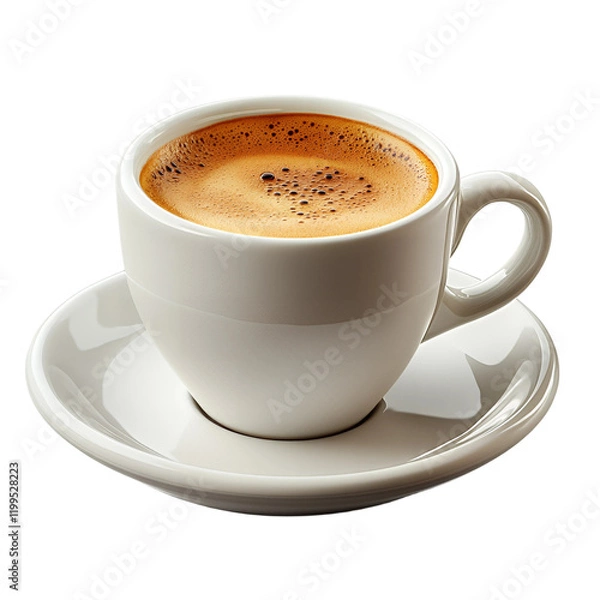 Obraz Aromatic Espresso Coffee Cup Transparent Background.