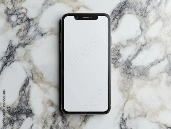 Obraz isolated mobile phone on marble background