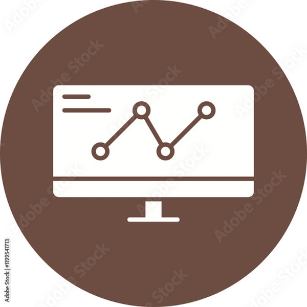 Fototapeta Computer Analytics icon single vector illustration