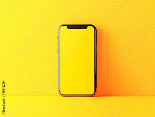 Obraz phone on yellow background