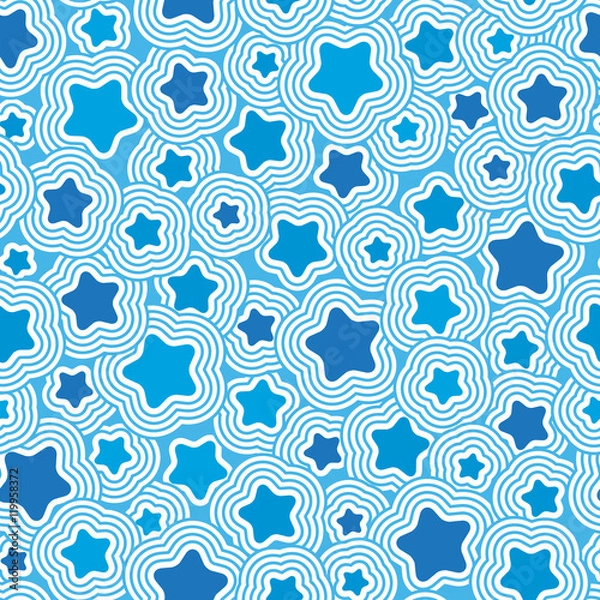 Obraz Seamless pattern. Colorful background of  blue stars.