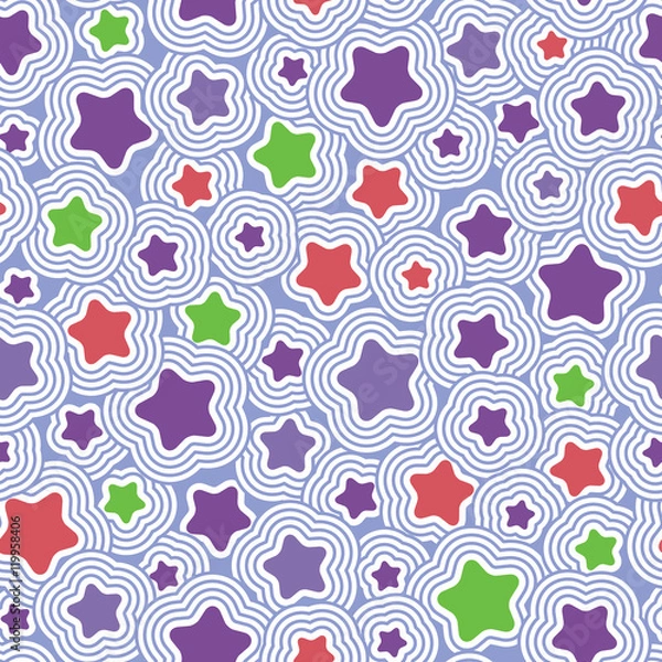 Obraz Seamless pattern. Colorful background of pink and purple stars.