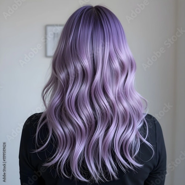 Obraz Woman's hair in lavender color from behind
