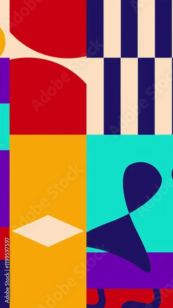 Fototapeta Bauhaus Style Abstract Background