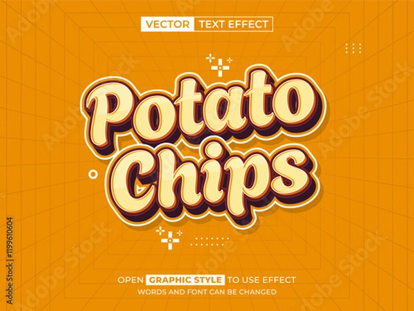 Obraz potato chips editable text, font effect, 3d text for title