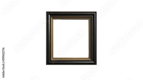 Fototapeta Black and Gold Picture Frame: A classic black picture frame with a subtle gold inner border, offering a timeless and elegant design for showcasing cherished memories and artistic masterpieces.