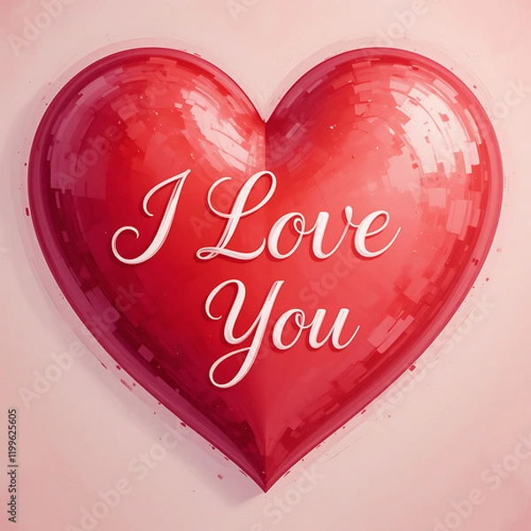 Fototapeta Heart with 'I Love You' Text - Romantic Message for valentine day