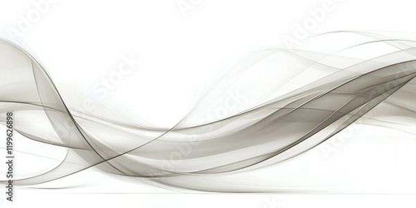 Fototapeta Abstract Grey and White Wave Design Elegant Flowing Smoke Texture Background