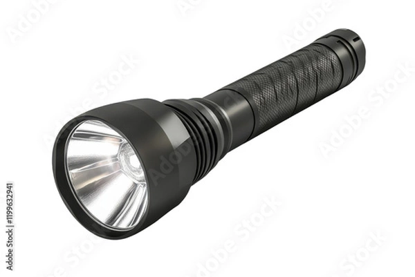 Obraz Powerful handheld flashlight designed for outdoor adventures and emergency situations with durable features