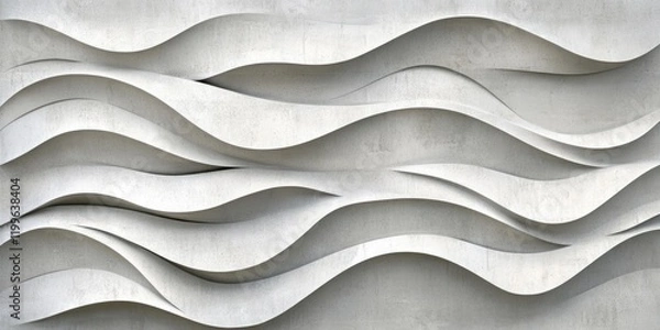 Fototapeta Abstract white wave pattern background texture.