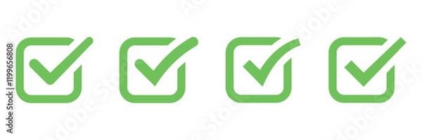 Fototapeta Green check mark icon.