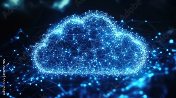 Fototapeta Abstract Cloud Computing Network Visualization
