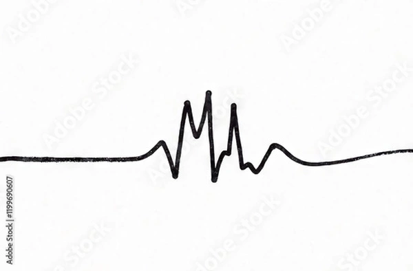 Obraz a black zigzag line on a white sheet