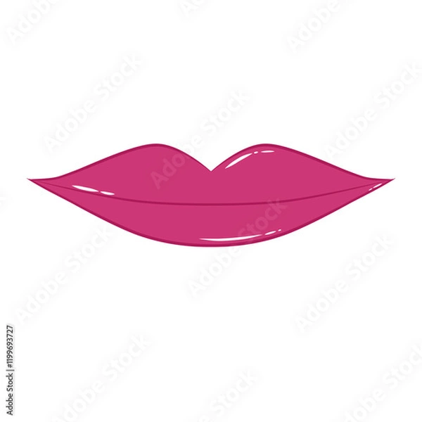 Obraz lips hand draw line cute cartoon illustration for decoration pattern or creative idea