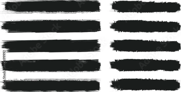 Obraz Black brush strock set and white background 