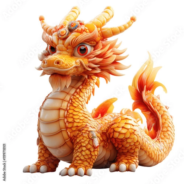 Obraz chinese dragon isolate on transparent background