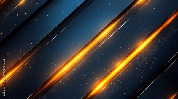 Fototapeta A dynamic abstract background featuring diagonal lines with glowing orange accents against a dark, textured surface.