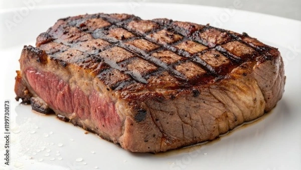 Fototapeta A perfectly cooked steak with a charred crust, seared, meaty, cooking technique, culinary, protein