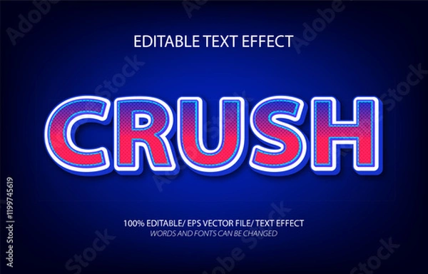 Fototapeta Crush editable text effect, 3D editable text template.	
