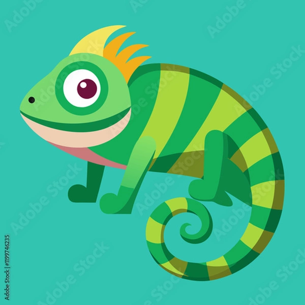 Obraz chameleon cartoon illustration
