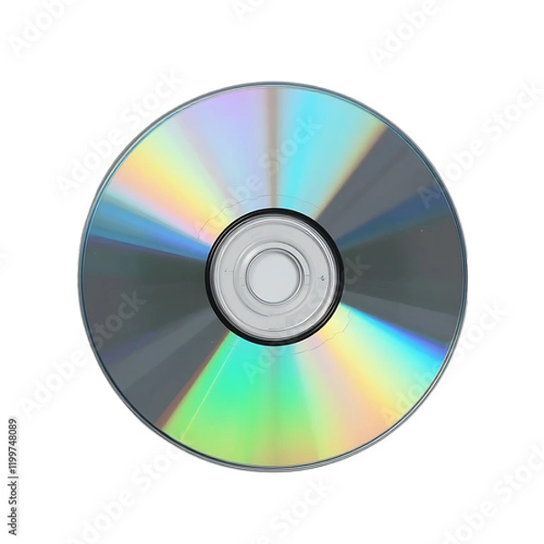 Fototapeta A reflective compact disc showcasing its shiny surface and circular shape.