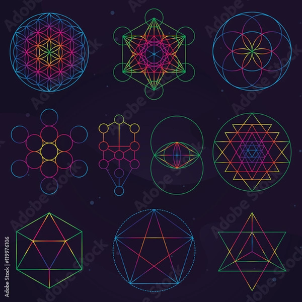 Obraz Classical Sacred Geometry Symbols