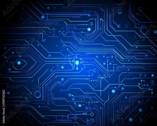 Obraz Abstract blue circuit board background