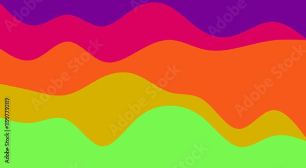 Fototapeta Abstract background with colorful wavy layers transitioning from purple to green