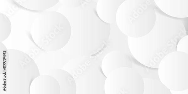 Fototapeta Abstract white background with grey hi-tech polygonal business corporate concept background with shadow circle. Modern shiny grey circle wave pattern. Futuristic banner, brochure, Wallpaper template. 