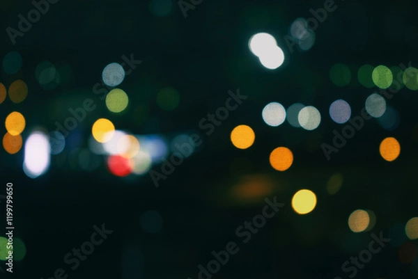 Fototapeta Dark night lights bokeh background