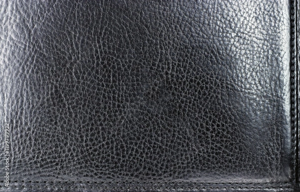 Fototapeta Genuine black leather texture background