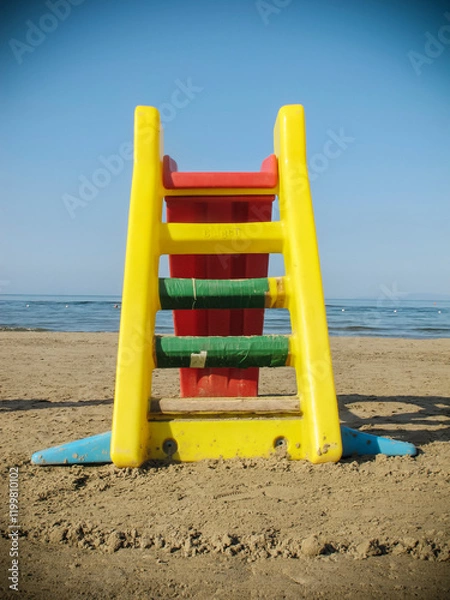 Obraz Plastic slide on the beach