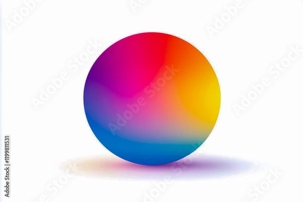 Fototapeta Colorful gradient circle on a white background, vector illustration. Simple and clean style, with pastel colors and soft lighting.