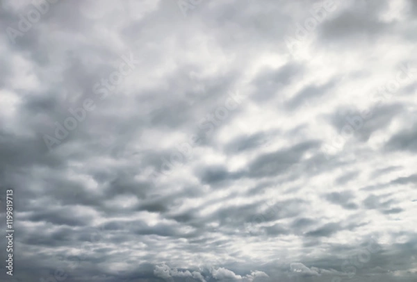 Fototapeta Dark grey sky with rainy clouds