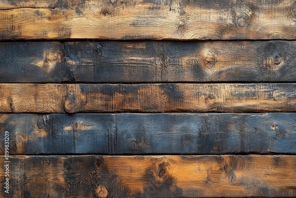 Obraz Textured wooden surface displaying rich brown and black hues that enhance rustic charm and natural beauty