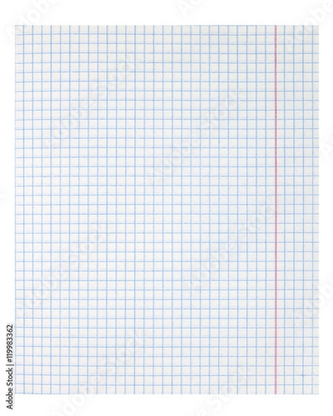 Fototapeta white notebook paper sheet
