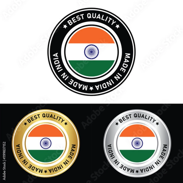 Fototapeta Made in India Badge Tag Seal Make in India Stamp