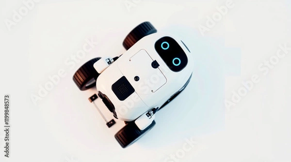 Obraz Cute Mini ai robot isolated on transparent background