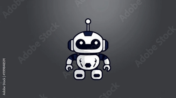 Obraz Cute Mini ai robot isolated on transparent background