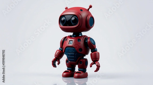 Obraz Cute Mini ai robot isolated on transparent background