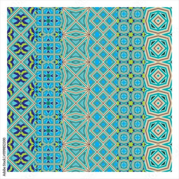 Fototapeta Geometric pattern with lines and shape, seamless vector background. Modern stylish texture. Repeating Islamic geometric tiles Designs
